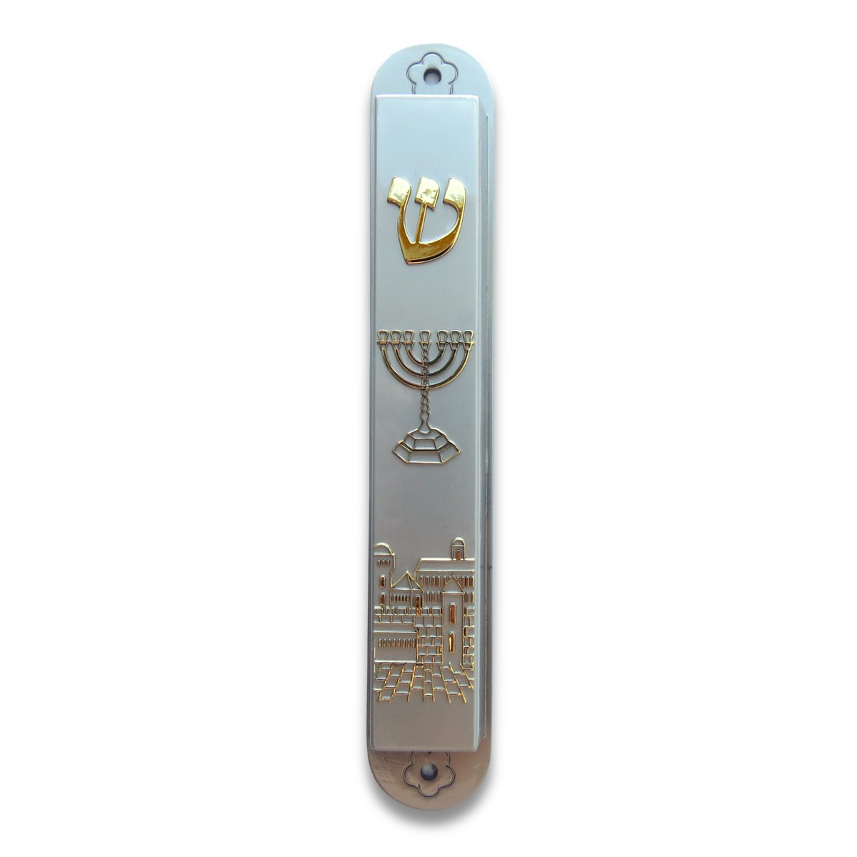 Amaxer Collana Donna Con Ciondolo Mezuzah E Sigillo Messianico - Stella Di David E Menorah - Acciaio Inox, Catena Regolabile 45-50 Cm