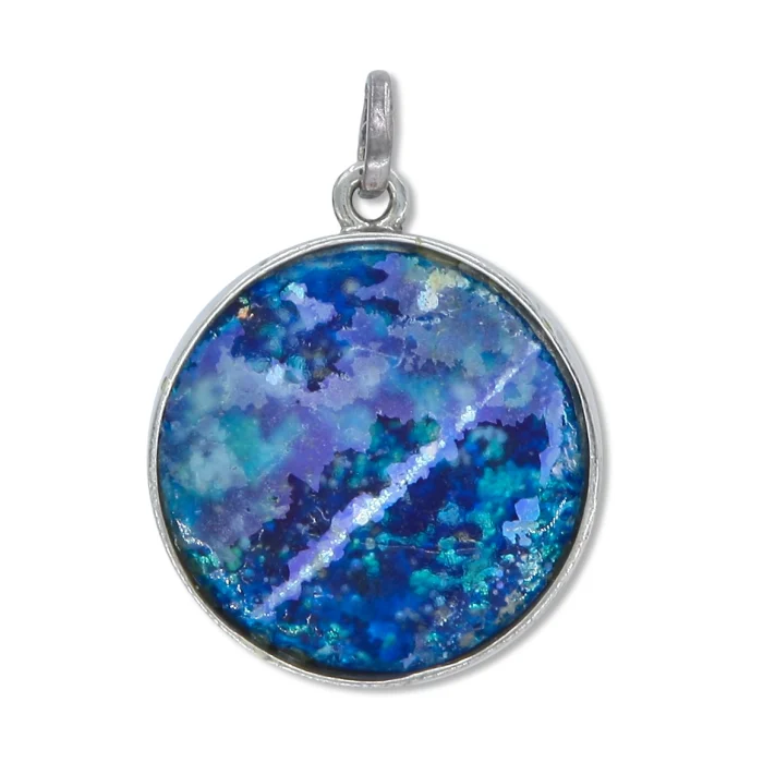 Pendant - 925 Sterling Silver, Roman Glass, Jerusalem Cross, with chain - Image 3