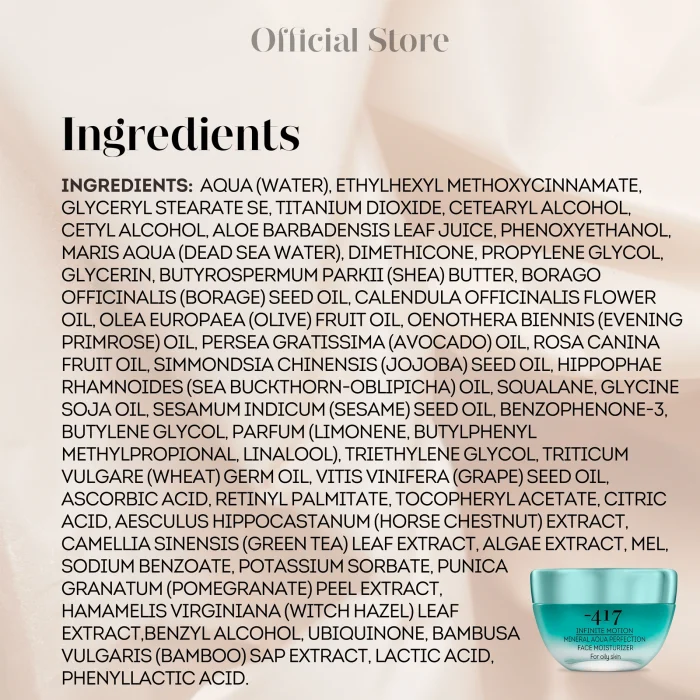 -417 - Mineral Aqua Perfection Face Moisturizer – Oily Skin - Image 3