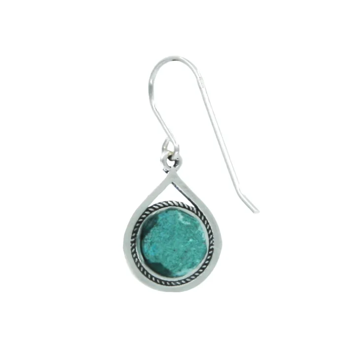 Earrings - Elegant 925 Sterling Silver and Eilat Stone - Image 2