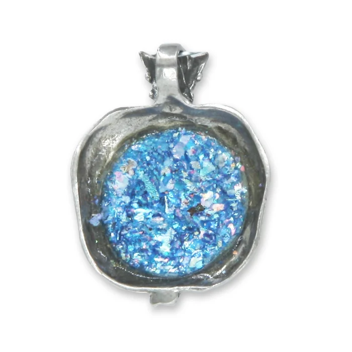 Pendant - Roman Glass set in Pomegranate of 925 Sterling Silver, with chain - Image 3