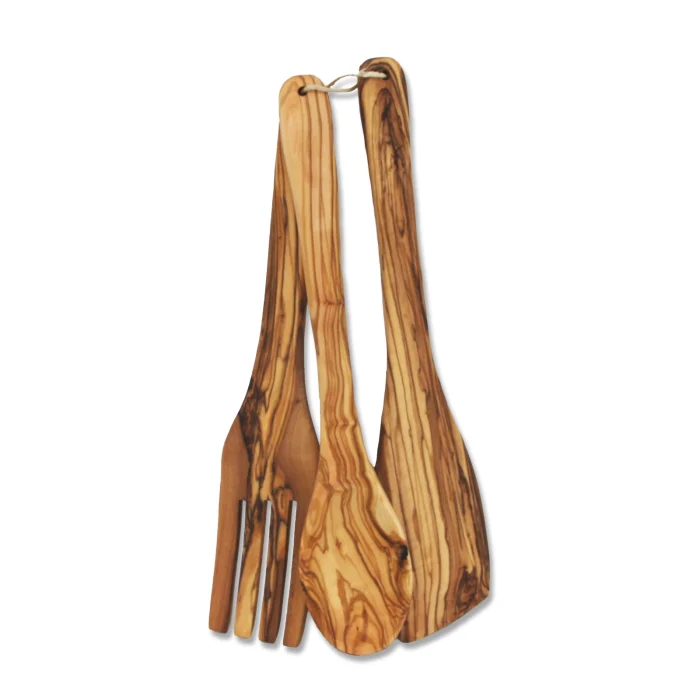 Olive Wood - Kitchen Set, Salad Servers and Spatula - Image 3