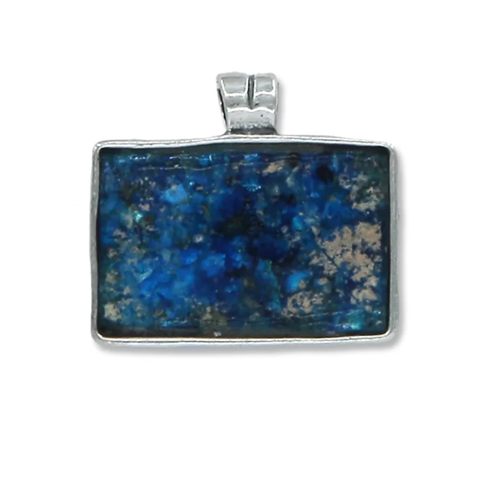 Pendant - Rectangular Roman Glass Framed in 925 Sterling Silver - Image 2
