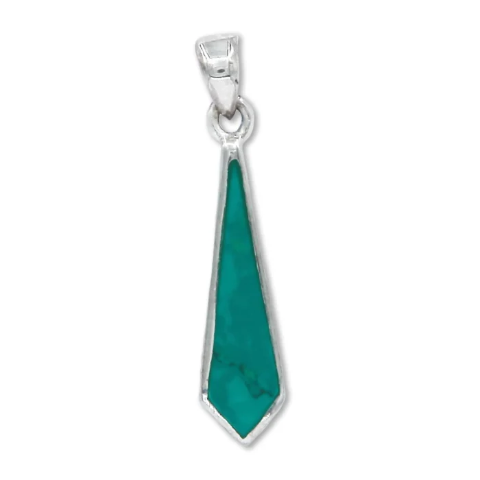 Pendant - Tie Shaped Eilat Stone Set in 925 Sterling Silver