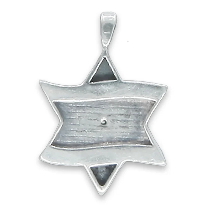 Pendant - Star of David Flag with Eilat Stone Stripes, 925 Sterling Silver, with chain - Image 3