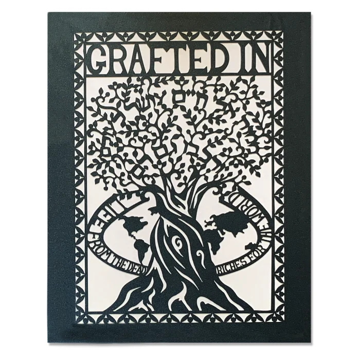 Print - Grafted In, Blue-Grey on White Background