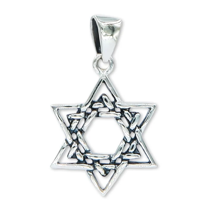 Pendant - Double Star of David in 925 Sterling Silver, with chain - Image 3