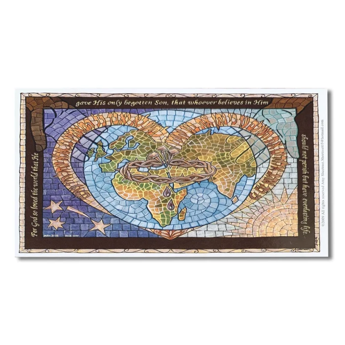 Set 50 Bookmarks, Gift Tags - For God So Loved the World