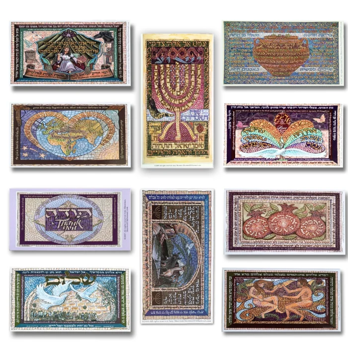 Set 50 Bookmarks, Gift Tags - 5 Each of 10 Designs