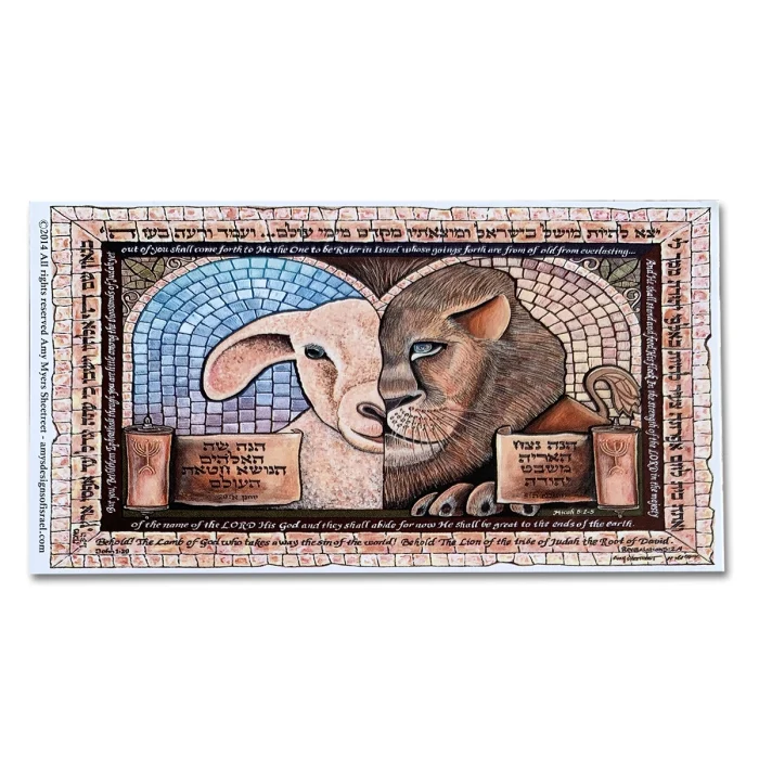 Set 50 Bookmarks, Gift Tags – Lion and Lamb