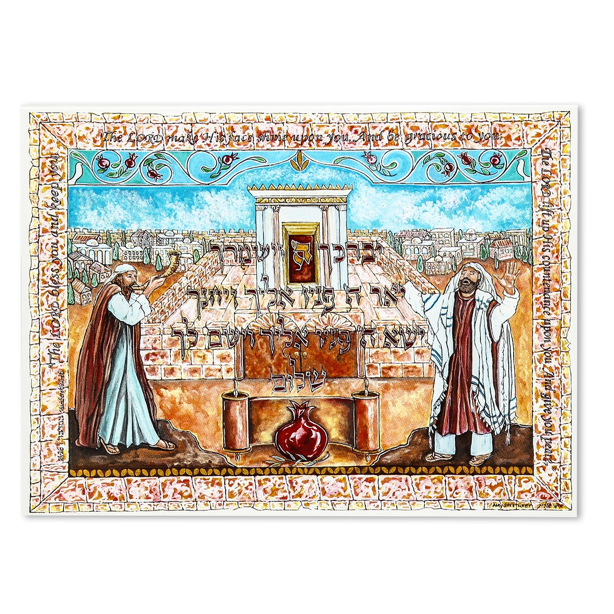 Art Print - Mosaic Greeting Card - The Lord Bless You and Keep You, The Priestly Blessing, Set of 3
