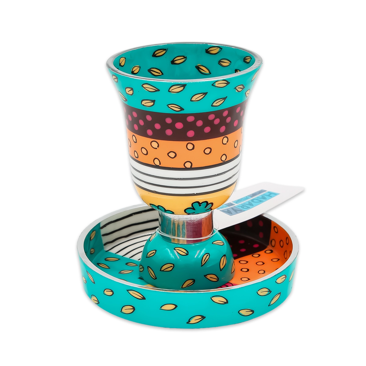 Kiddush Cup - Festive Colorful Hand Painted