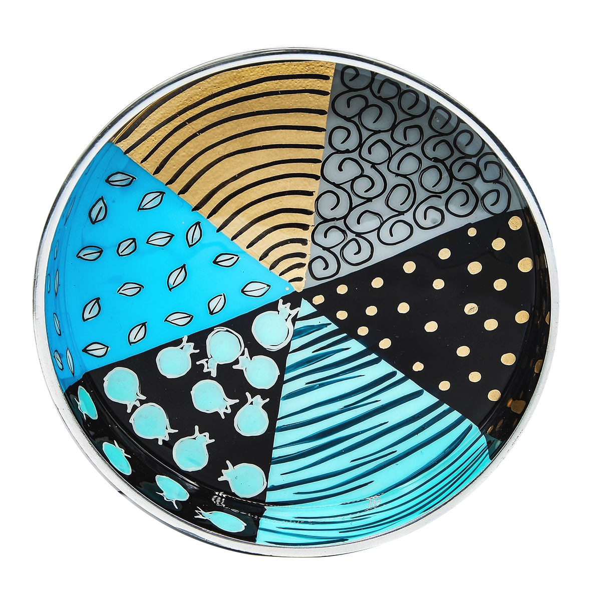 Kiddush Cup - Festive Blue Hand Painted, large - Image 2