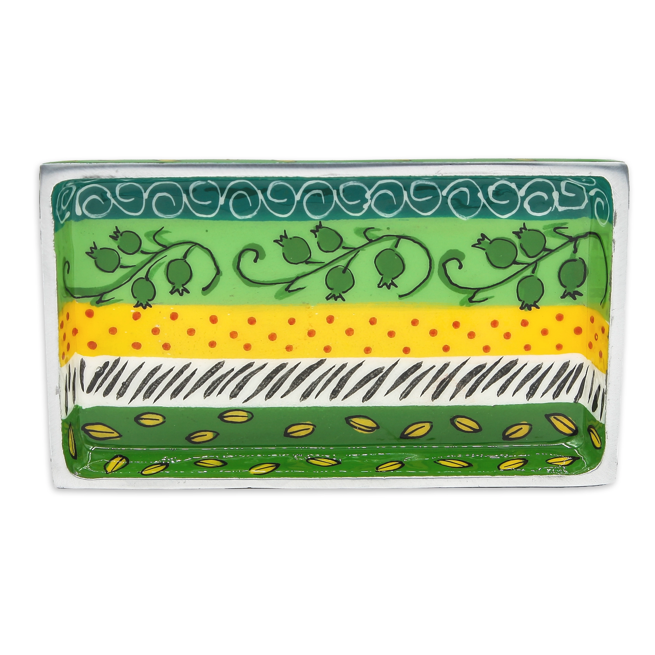 Festive Green Hand Painted Tray - Image 2